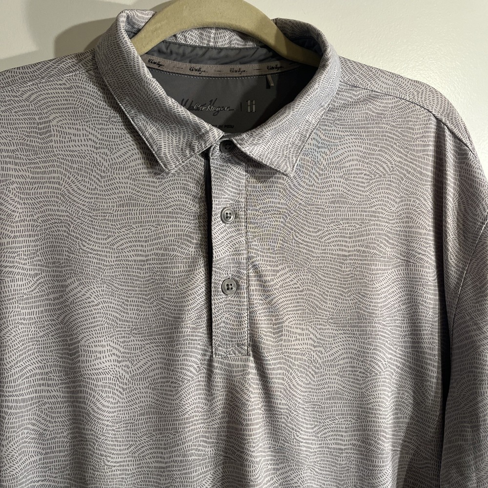 Walter Hagen Men's Golf Polo Shirt White Print Design Size XL